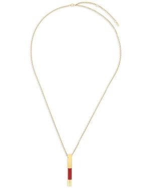 ST Dupont Collier À Pendentif Mini Stylo À Logo Gravé - White