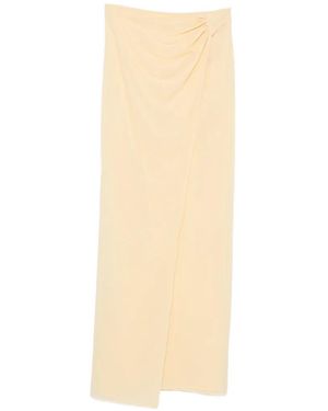ANDAMANE Phoebe Draped Midi Skirt - White