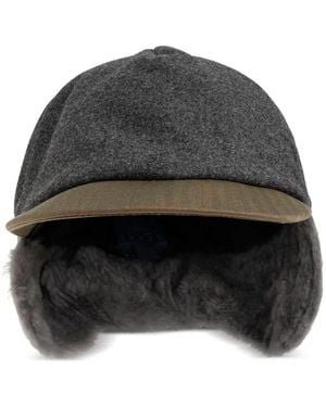 Sease Ear-Flap Peaked Cap - Black