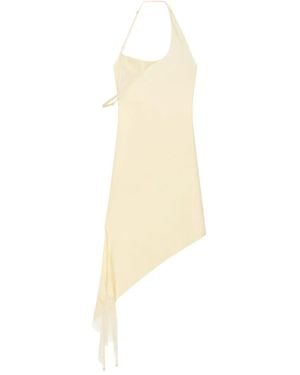 Courreges Asymmetrical Satin Dress - White