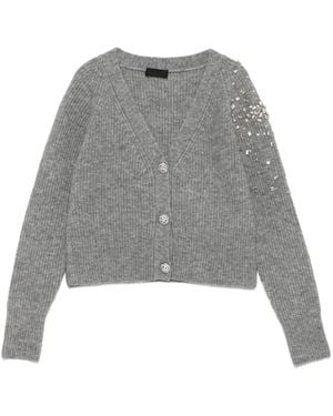 Liu Jo Cardigan mit verzierten Knöpfen - Grau