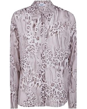 Blugirl Blumarine Buttoned Animal Print Shirt - Grey