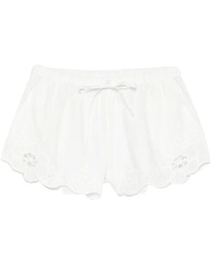 SIR. Klara Broderie-Anglaise Drawstring Shorts - White