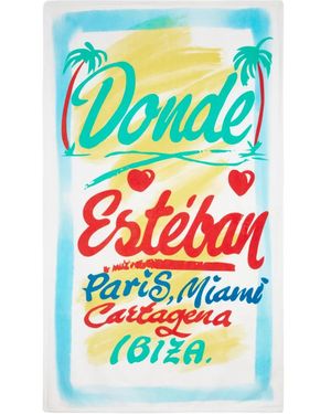 Donde Esteban ロゴ ビーチタオル - ブルー