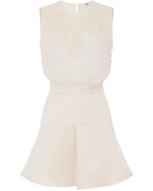 Elisabetta Franchi Floral-embellished Mini Dress - ホワイト