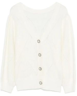 Suncoo V-Neck Cardigan - White