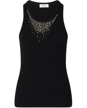 Liu Jo T-Shirt With Jewel Decoration - Black