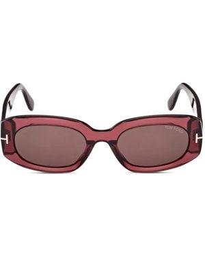 Tom Ford Gafas de sol Cielle con montura oval - Rojo