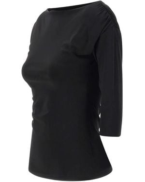 Kaos Boat-Neck Blouse - Black