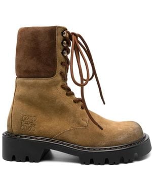 Loewe Sierra Leather Combat Boots - Brown