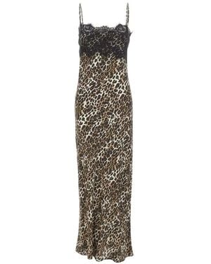 Herskind Asla Lace-Trimmed Leopard-Print Maxi Dress - White