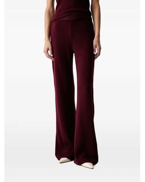 Ermanno Scervino Fine-Knit Wide-Leg Trousers - Red