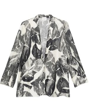 Alysi Monopetto Jacke Mit Blumen - Weiß