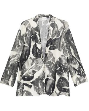 Alysi Monopetto Floral Single-Breasted Jacket - White