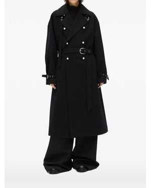 Ann Demeulemeester Double-Breasted Belted Coat - Black