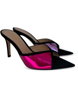 Gianvito Rossi Metallic-Leather Sandals - Pink