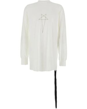Rick Owens Star-Print Long-Sleeve T-Shirt - White