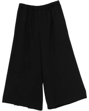 Comme des Garçons Elasticated-Waist Cropped Pants - Black