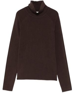 JOSEPH Lola Roll-Neck Top - Brown