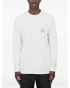 and wander Logo-Triangle Long-Sleeve T-Shirt - White