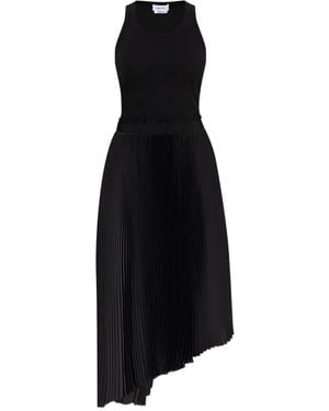 McQueen Pleated Asymmetric Dress - Black