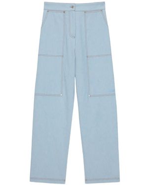 MSGM Jean À Logo Brodé - Blue