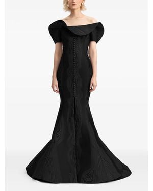Gemy Maalouf Draped Off-Shoulders Maxi Dress - Black