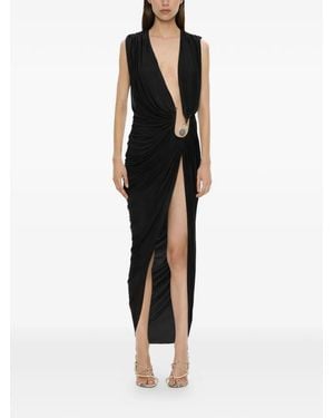 Christopher Esber Stone-Embellished Asymmetric Dress - Black