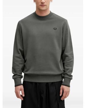 Fred Perry Embroidered-Logo Sweater - Gray
