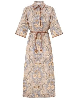 Zimmermann Daylight Floral-Print Midi Dress - Natural