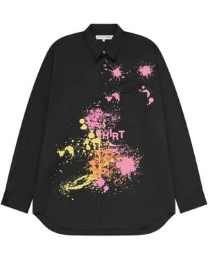 Comme des Garçons Paint-Splatter Longsleeved Shirt - Black