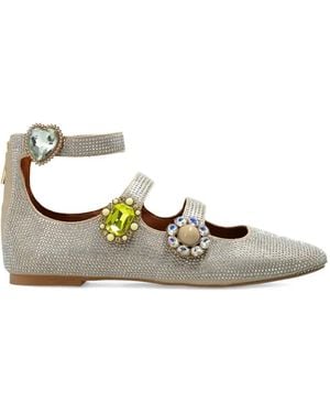 Kurt Geiger Gladiator Embellished Strappy Court Shoes - White