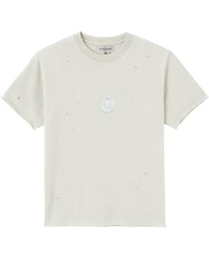 UNTITLED ARTWORKS Distressed-Effect Logo-Patch T-Shirt - White