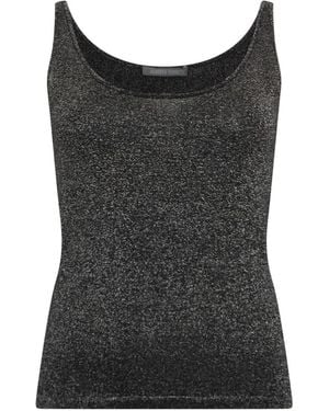 Alberta Ferretti Metallic-Effect Sleeveless Top - Black