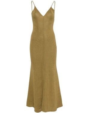 Erika Cavallini Semi Couture V-Neck Embellished Dress - White