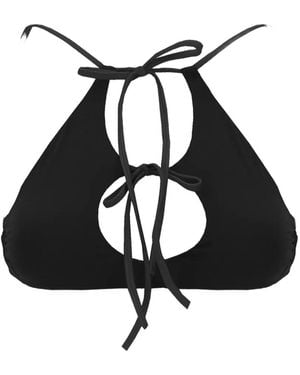 MAISON ANANA Reversible Cutout Bikini Top - Black