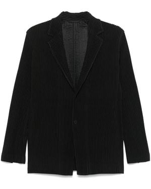 Issey Miyake プリーツ ジャケット - ブラック