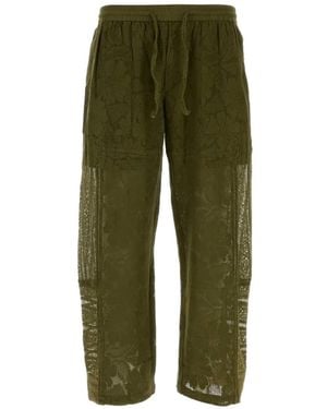 BAZISZT Pantalon Layal En Dentelle - Green