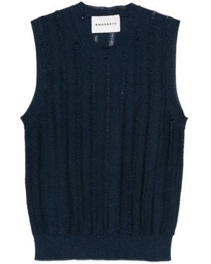 Amaranto Open-Knit Vest - Blue