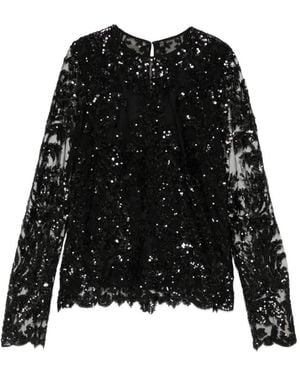 Naeem Khan Sequin-Embellished Top - Black