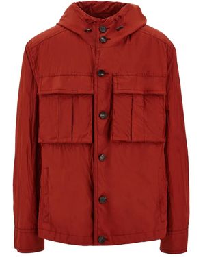 Ferragamo Kapuzenjacke mit Kordelzug - Rot