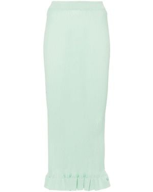 Sunnei Semi-Sheer Ribbed Long Skirt - Green