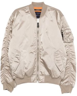 Alpha Industries Ma-1 Zip-Fastening Bomber Jacket - Natural