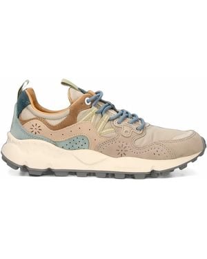 Flower Mountain Yamano 3 Suede Paneled Sneakers - White