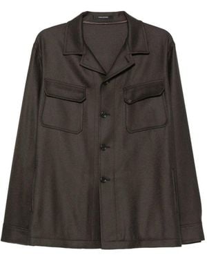 Tagliatore Calvin Button-Up Overshirt - Brown