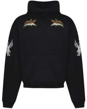 Rhude Embroidered Cotton Jersey Hoodie - Black