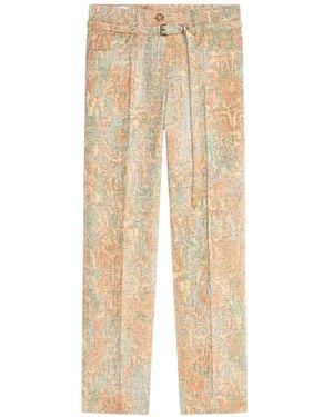 Dries Van Noten Slim-Leg Jacquard Pants - Natural
