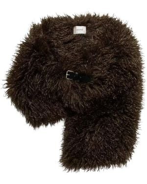 Gestuz Buckle-Fastening Faux-Fur Scarf - Black