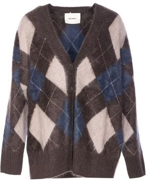 Lisa Yang Elaria Checked Cardigan - Blue