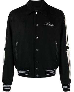 Amiri Bones Varsity Bomber Jacket - Black